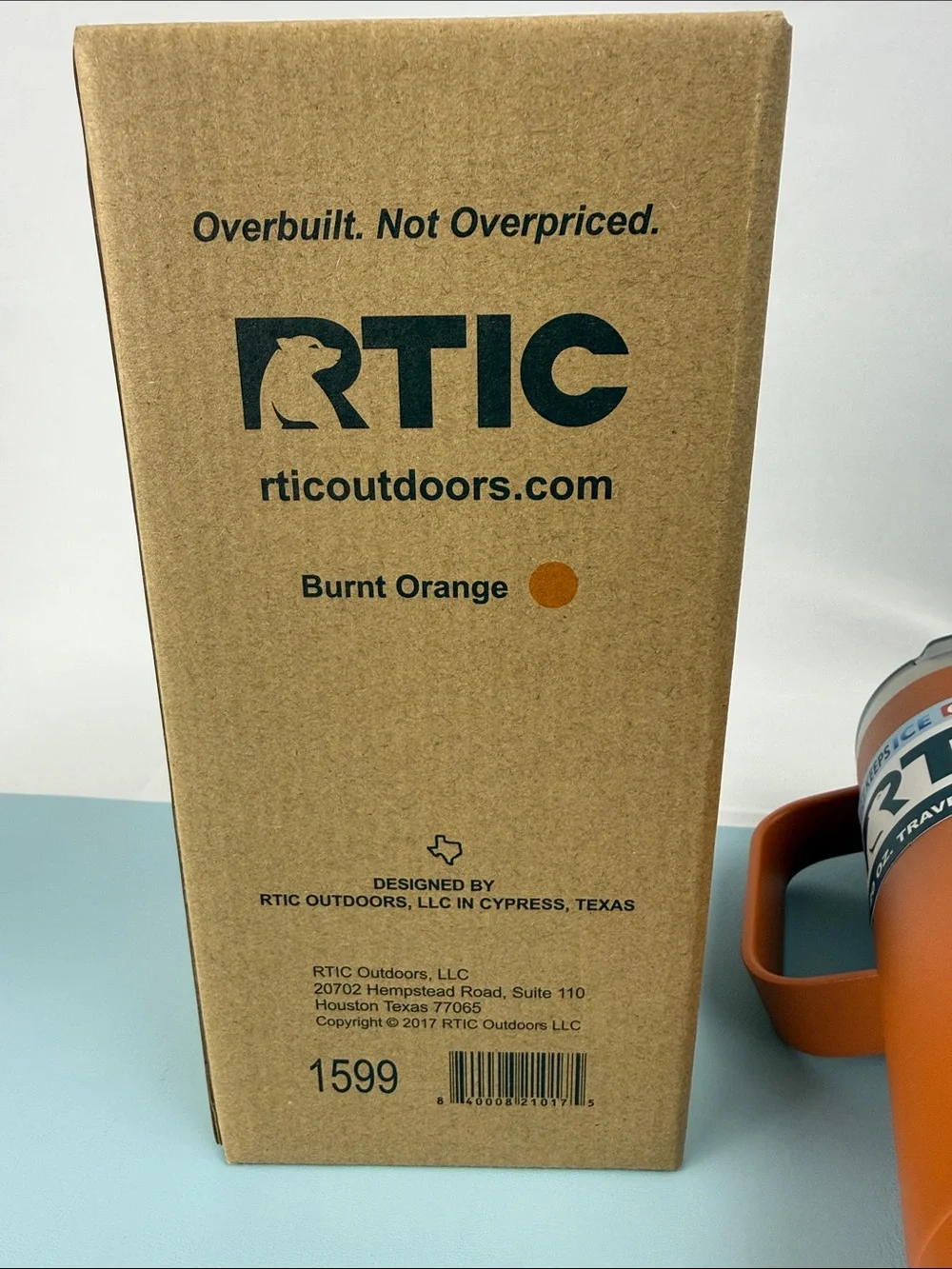 RTIC 20oz insulated Travel Coffee Cup - Burnt Orange NEW longhorns
